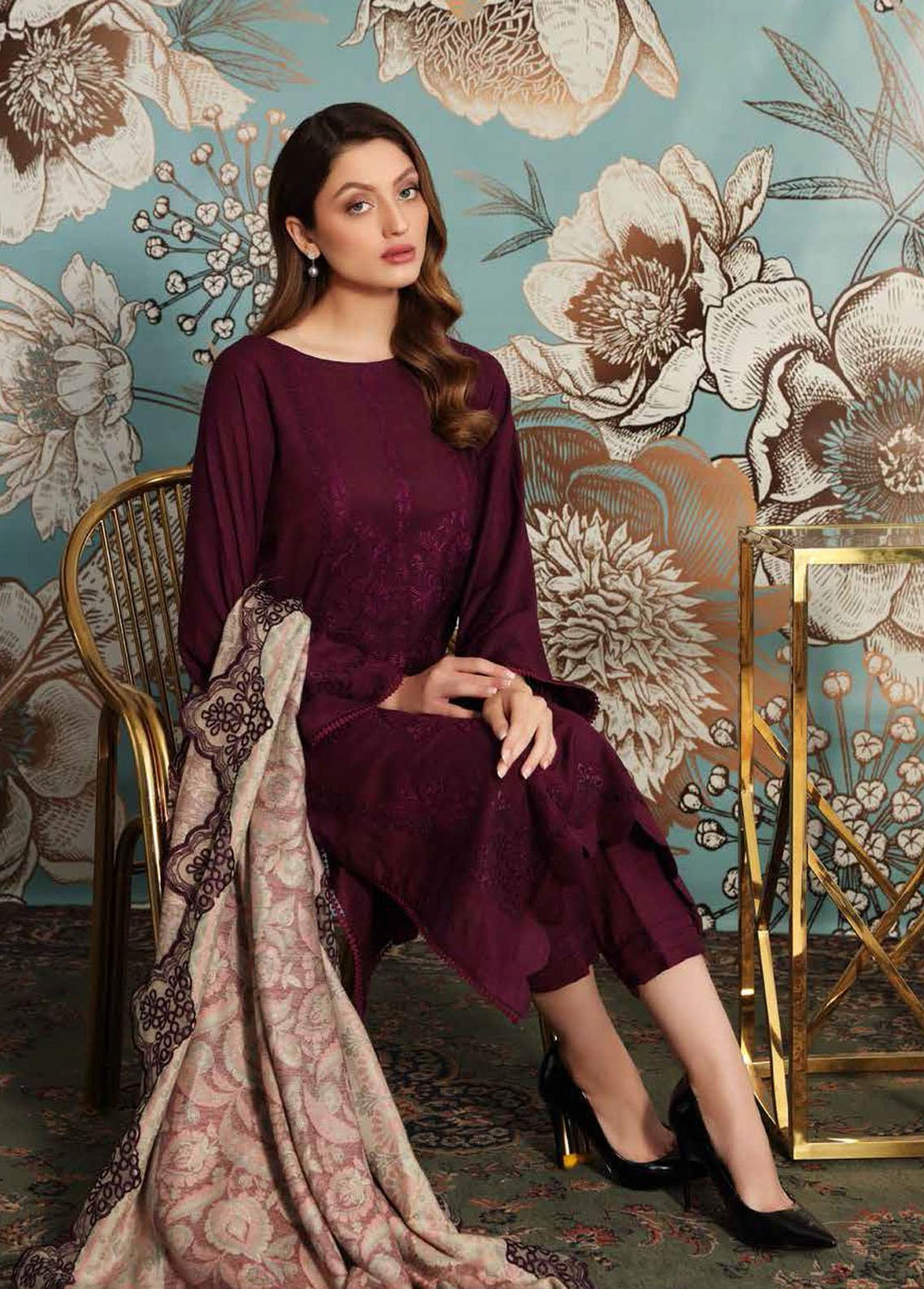 Charizma Embroidered Slub Suits Unstitched 3 Piece CRZ21SL CLS 03 - Winter Collection