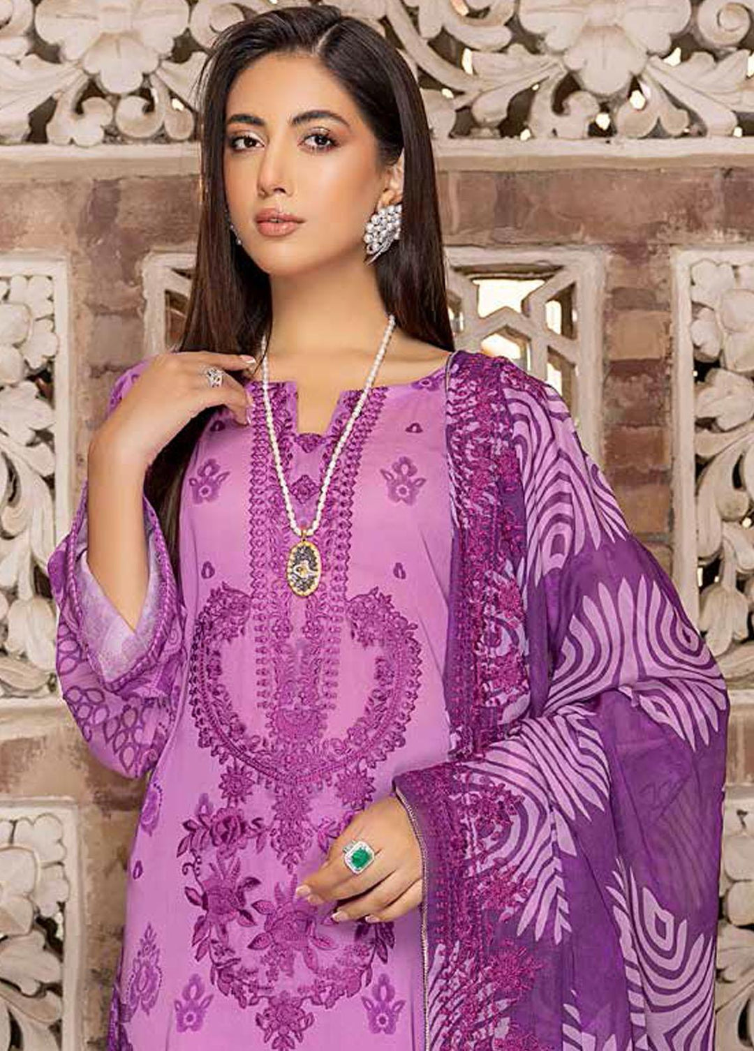 Swiss Miss By Charizma Embroidered Swiss Voile Suits Unstitched 3 Piece CRZ23SM CSM-08 - Summer Collection