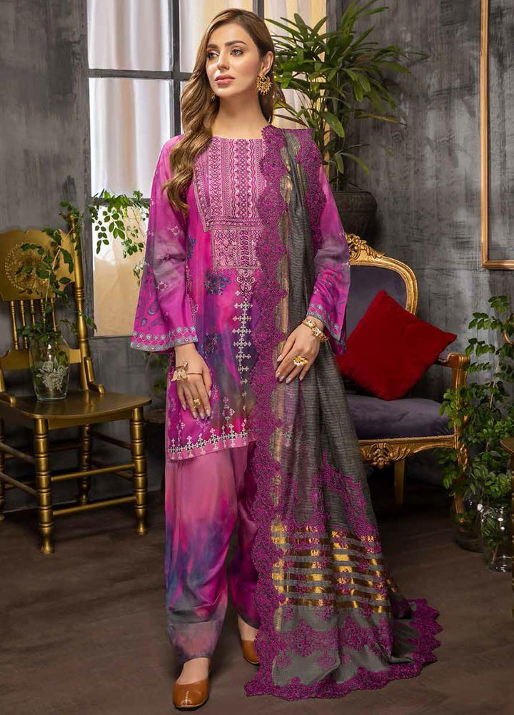 Charizma Embroidered Viscose Silk Suits Unstitched 3 Piece CRZ21VW CVS-02 New Blooms - Winter Collection