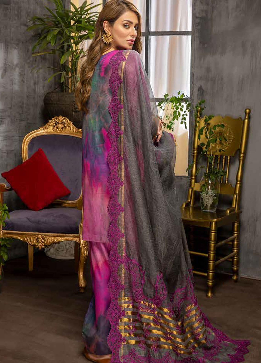 Charizma Embroidered Viscose Silk Suits Unstitched 3 Piece CRZ21VW CVS-02 New Blooms - Winter Collection
