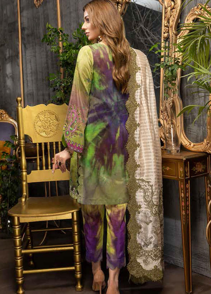 Charizma Embroidered Viscose Silk Suits Unstitched 3 Piece CRZ21VW CVS-03 Olive Tint - Winter Collection