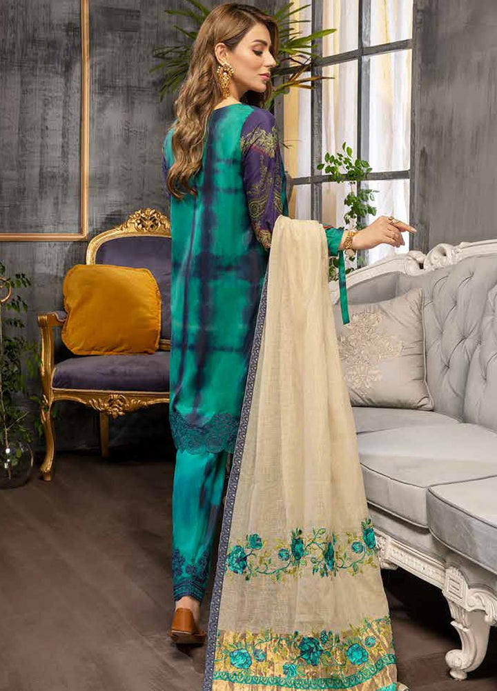 Charizma Embroidered Viscose Silk Suits Unstitched 3 Piece CRZ21VW CVS-05 Forest Green - Winter Collection