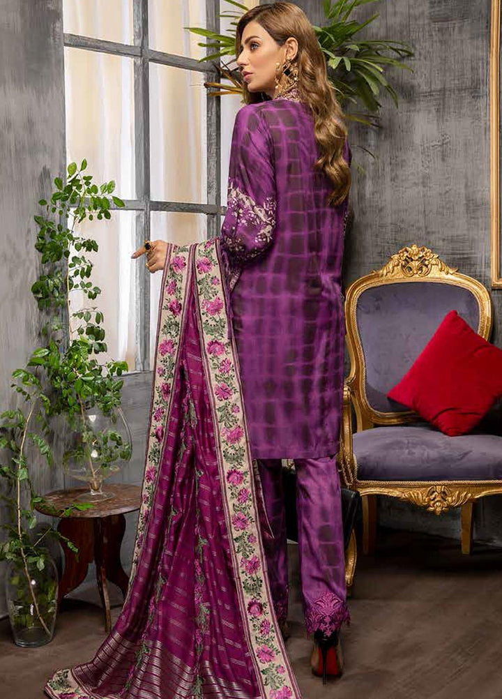 Charizma Embroidered Viscose Silk Suits Unstitched 3 Piece CRZ21VW CVS-06 Berry Smooth - Winter Collection