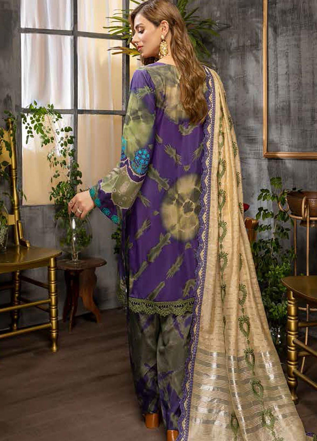 Charizma Embroidered Viscose Silk Suits Unstitched 3 Piece CRZ21VW CVS-07 Purple Haze - Winter Collection