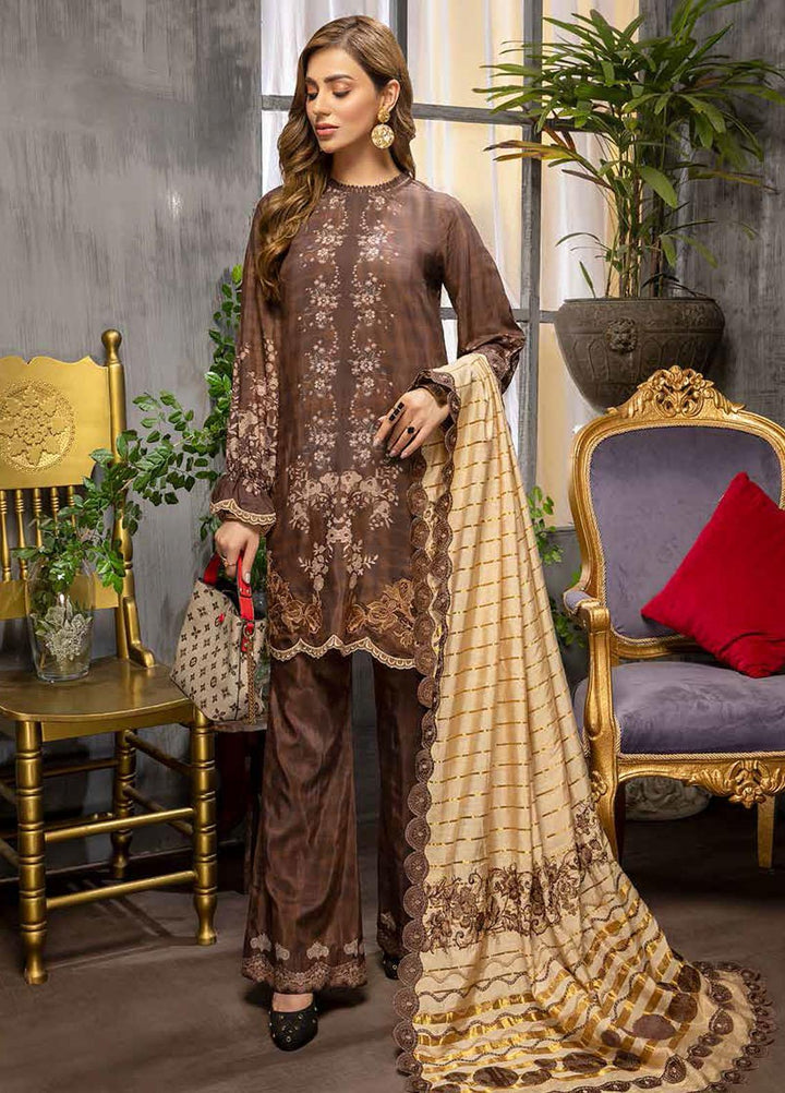 Charizma Embroidered Viscose Silk Suits Unstitched 3 Piece CRZ21VW CVS-09 Dark Arts - Winter Collection