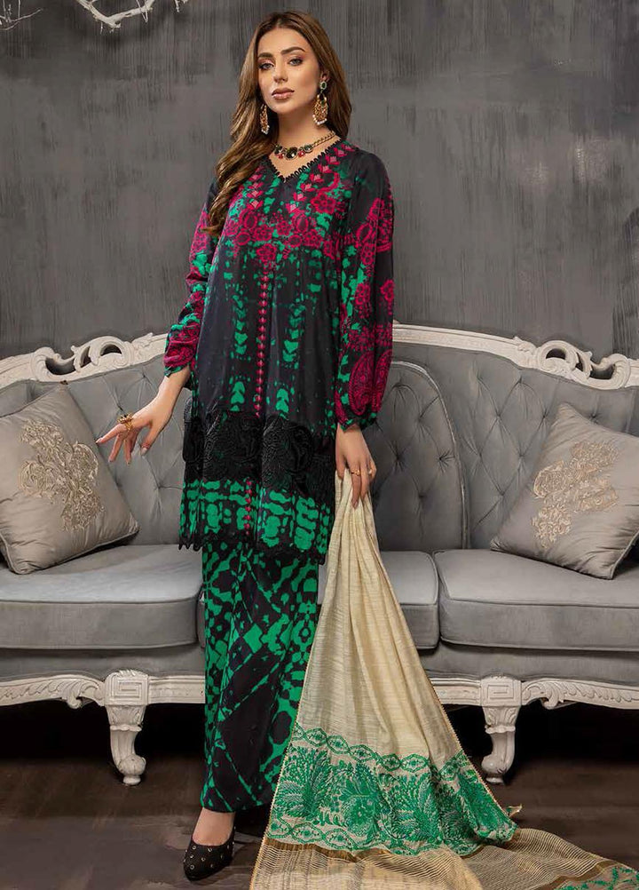 Charizma Embroidered Viscose Silk Suits Unstitched 3 Piece CRZ21VW CVS-10 Winter Foliage - Winter Collection