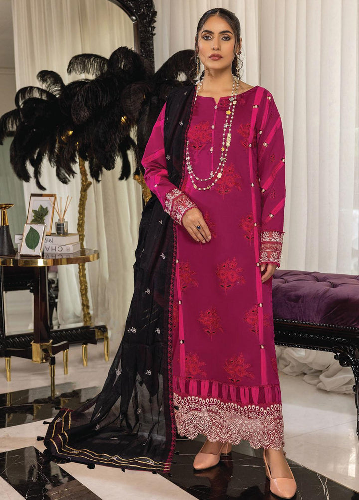 Charlotte By Humdum Embroidered Lawn Suits Unstitched 3 Piece HD23C 01 - Summer Collection