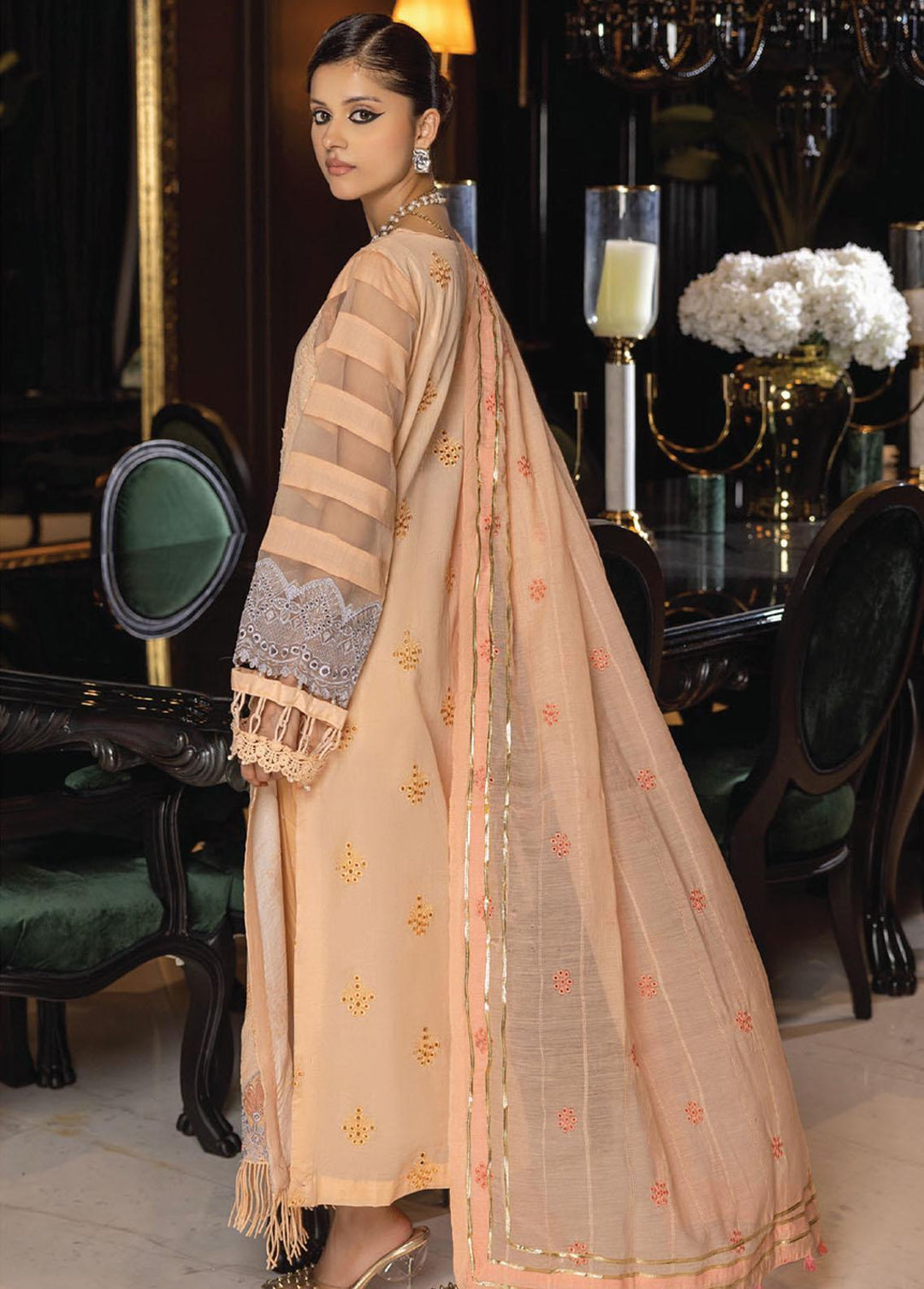 Charlotte By Humdum Embroidered Lawn Suits Unstitched 3 Piece HD23C 10 - Summer Collection