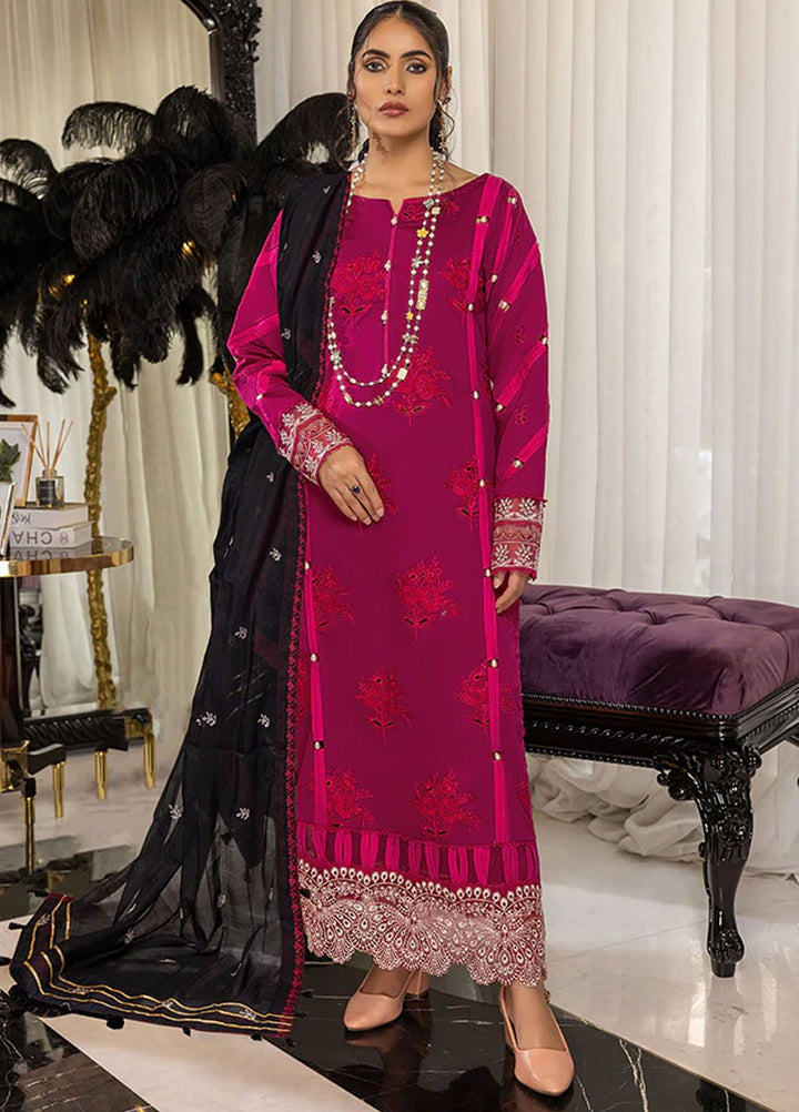 Charlotte by Humdum Chikankari Lawn Suits Unstitched 3 Piece HD24CH D-01 - Summer Collection