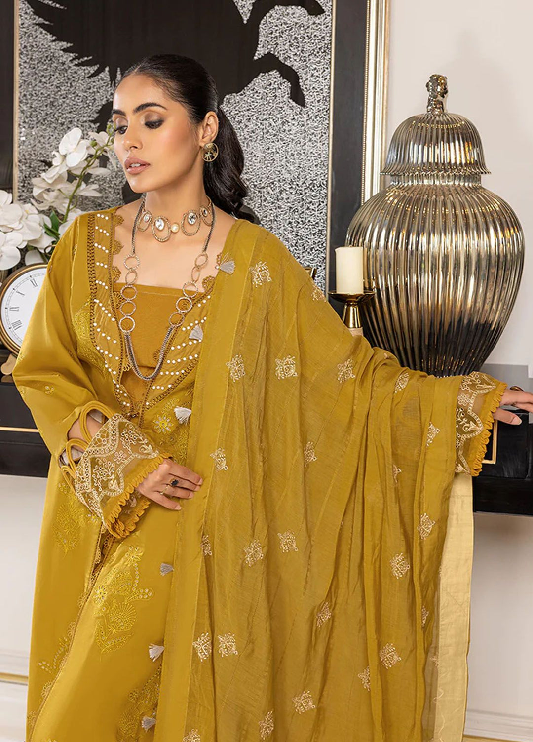 Charlotte by Humdum Chikankari Lawn Suits Unstitched 3 Piece HD24CH D-03 - Summer Collection
