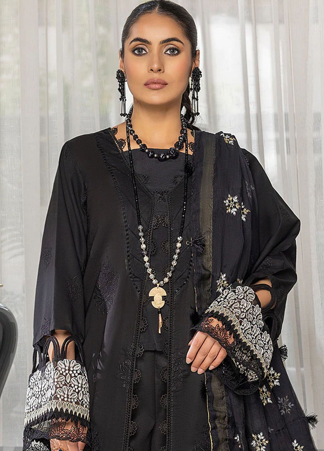 Charlotte by Humdum Chikankari Lawn Suits Unstitched 3 Piece HD24CH D-07 - Summer Collection