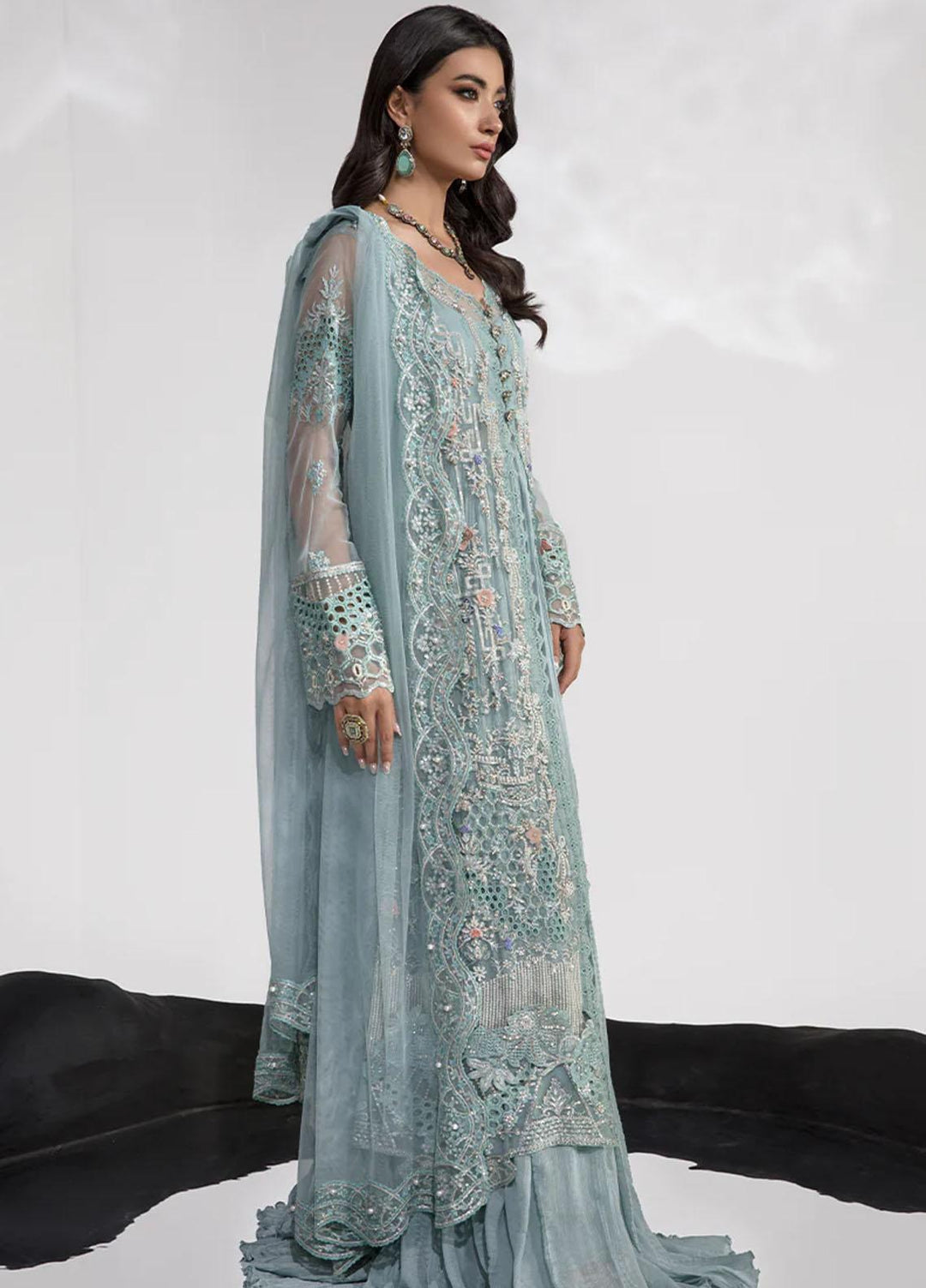 Chatoyer By Rang Rasiya Embroidered Net Suits Unstitched 4 Piece RR23CH D-03 Isabel - Wedding Collection