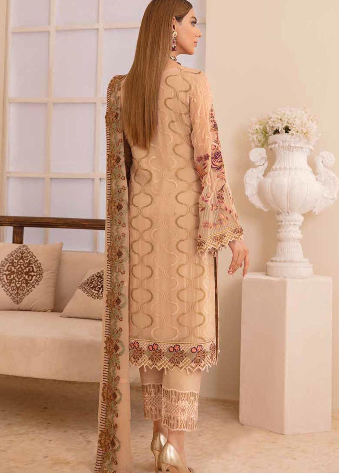 Chevron by Ramsha Embroidered Chiffon Suits Unstitched 3 Piece RSH21CH-4 A-410 - Formals Collection
