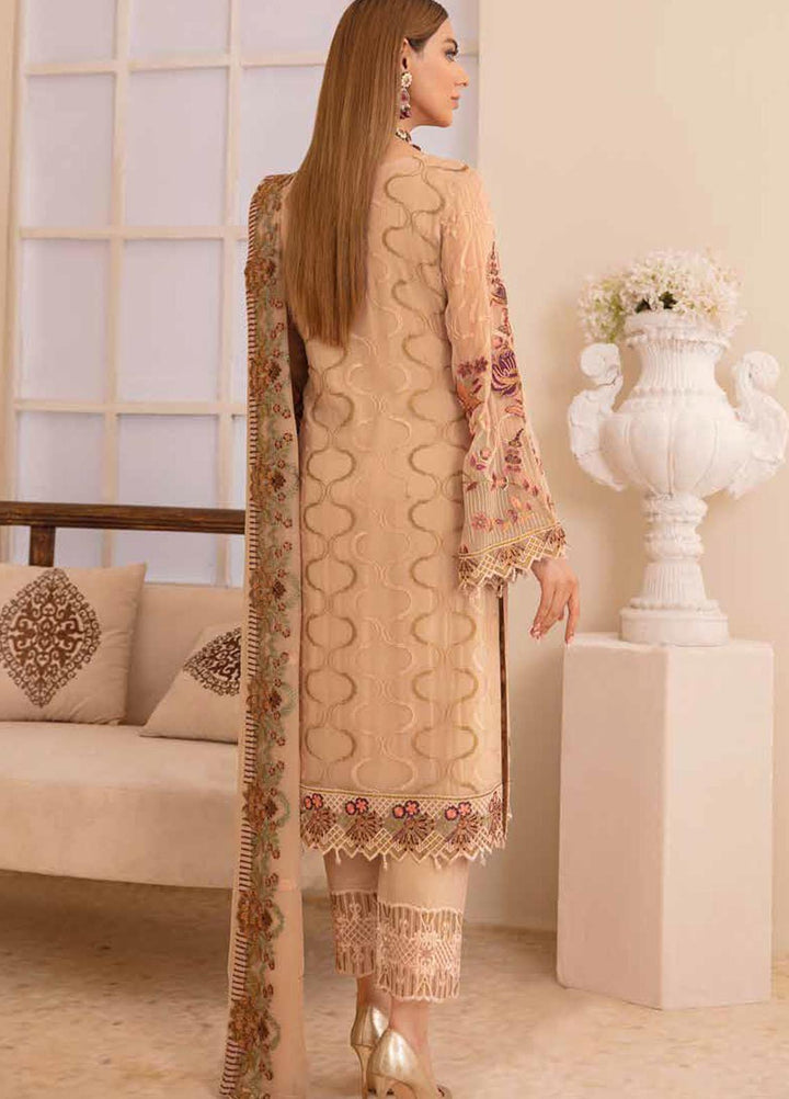 Chevron by Ramsha Embroidered Chiffon Suits Unstitched 3 Piece RSH21CH-4 A-410 - Formals Collection