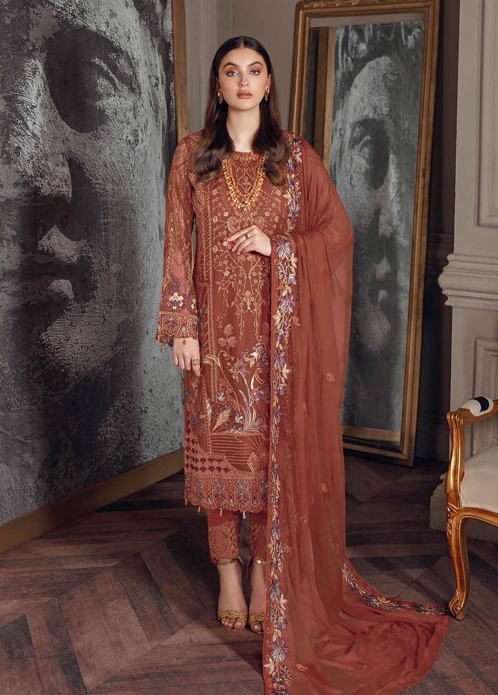 Chevron by Ramsha Embroidered Chiffon Suits Unstitched 3 Piece RSH22-CH5 A-512 - Luxury Collection