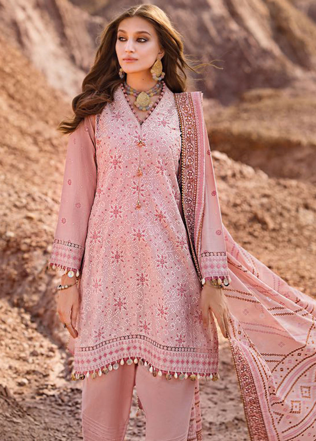 Chunri By Gul Ahmed Embroidered Lawn Suits Unstitched 3 Piece GA24C CL-42197 - Summer Collection