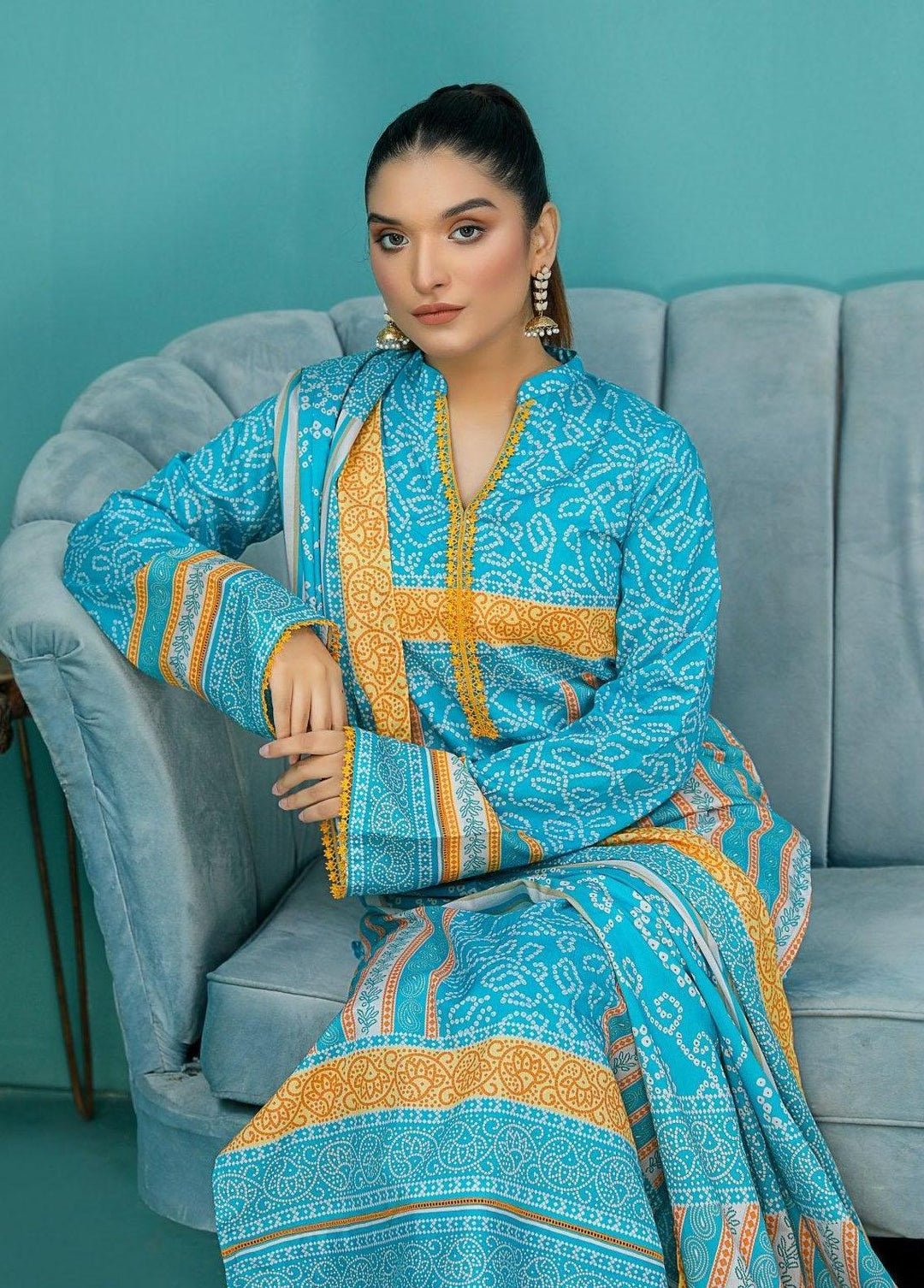 Chunri By Safwa Embroidered Lawn Suits Unstitched 3 Piece SW23CH SCK-20 - Summer Collection