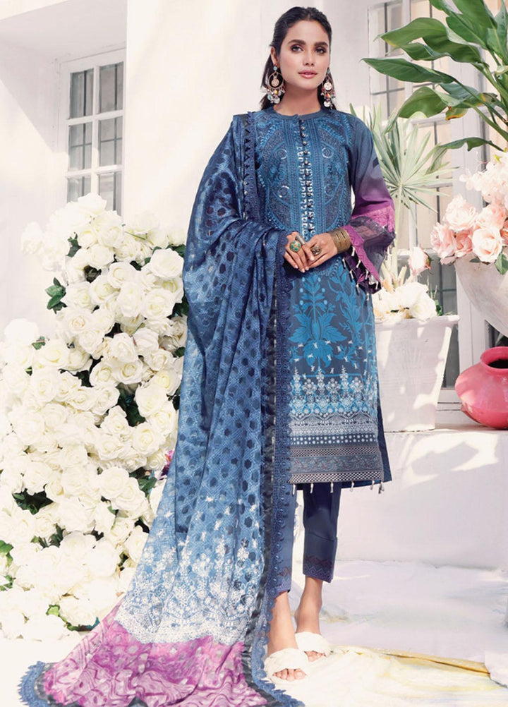 Coco by Al Zohaib Embroidered Cambric Suits Unstitched 3 Piece AZ21CC D-02-A - Winter Collection