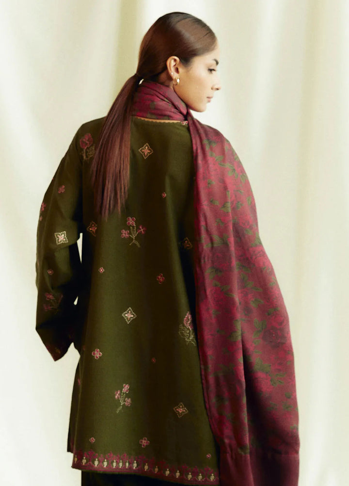 Coco by Zara Shahjahan Embroidered Suits Unstitched 3 Piece CZS24W D8B Amethyst - Winter Collection