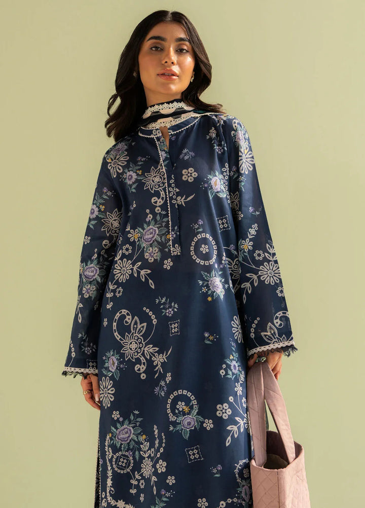 Coco by Zara Shahjahan Printed Lawn Suit Unstitched 3 Piece CZS25P D 8A-Nora - Summer Collection