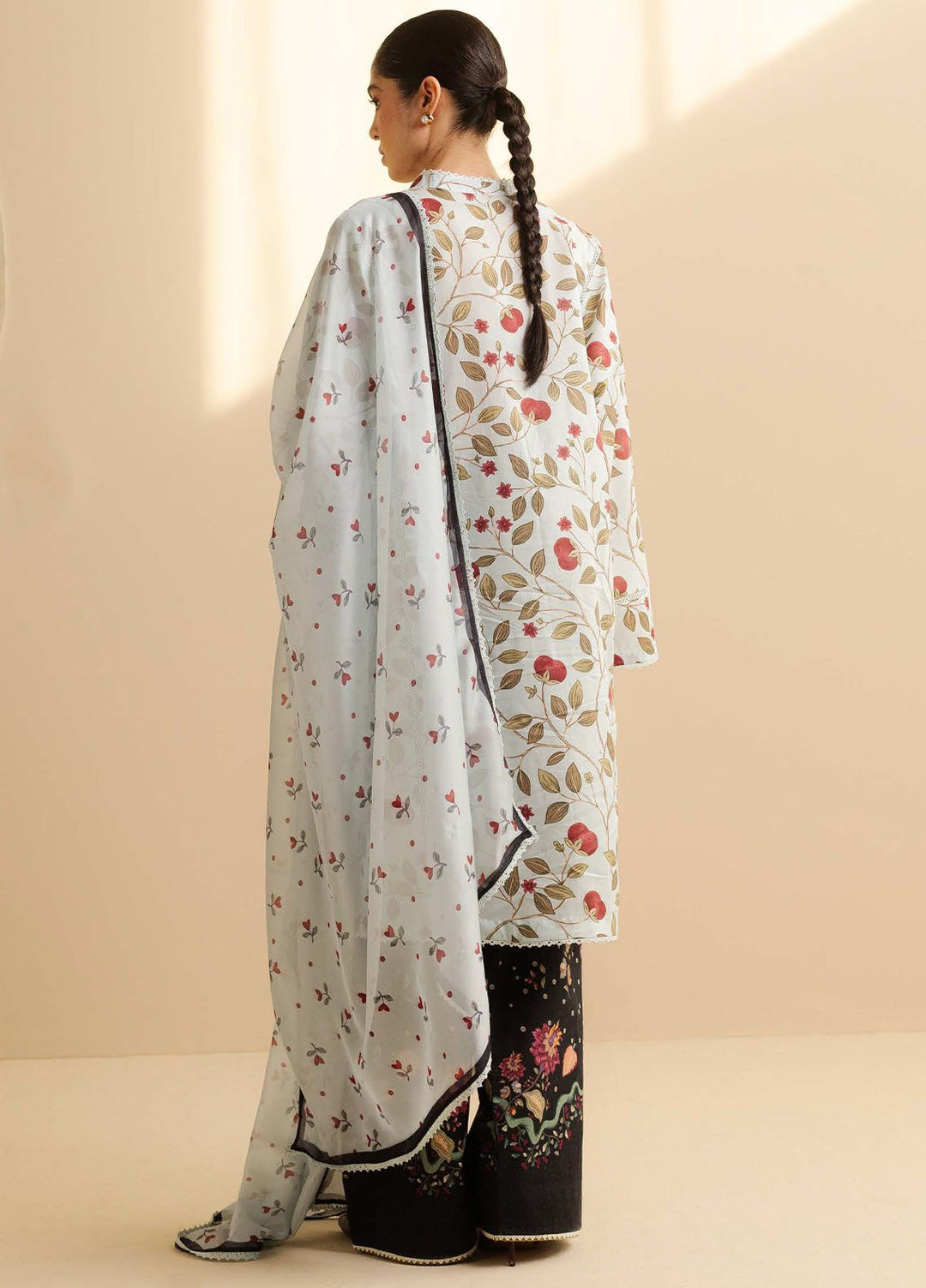 Coco by Zara Shahjahan Printed Lawn Suits Unstitched 3 Piece CZS25PDT Rey 7 B - Summer Collection