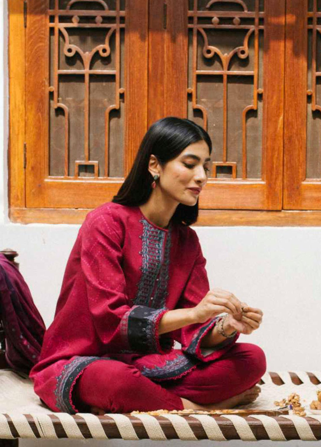 Coco By Zara Shahjahan Embroidered Khaddar Suits Unstitched 3 Piece CZS21UW ZR-02 A - Winter Collection