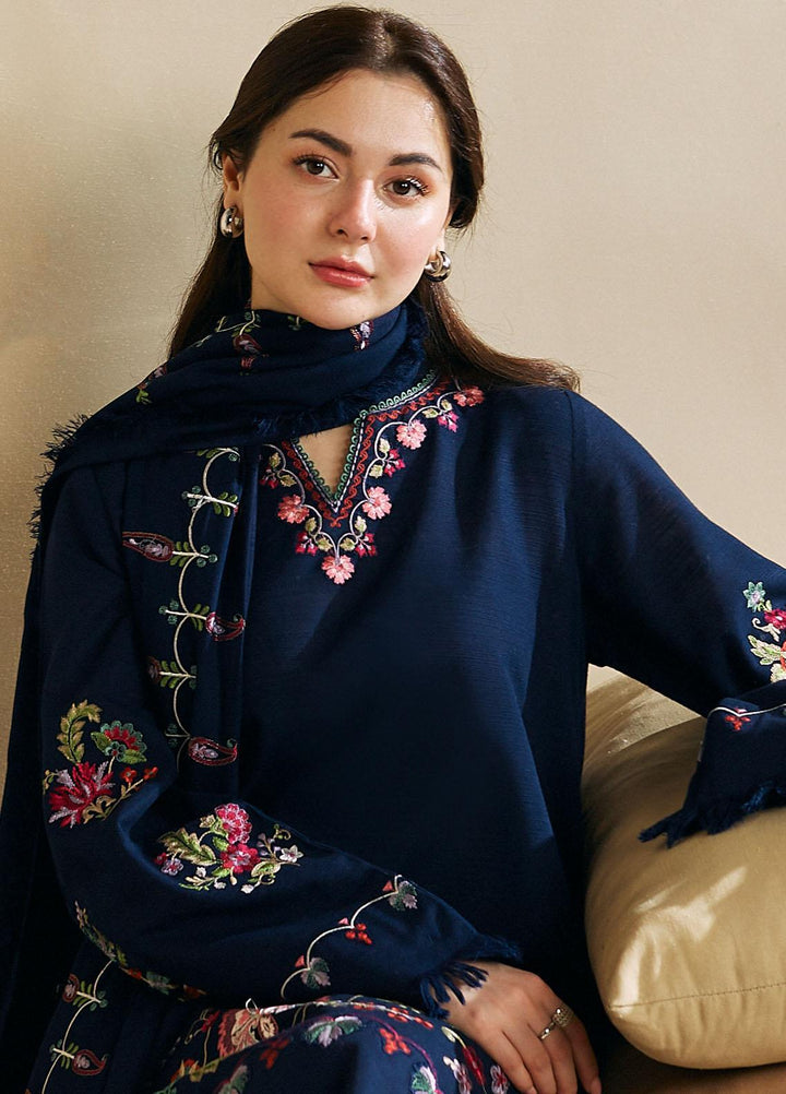 Coco By Zara Shahjahan Embroidered Khaddar Suits Unstitched 3 Piece CZS23W 1B - Winter Collection