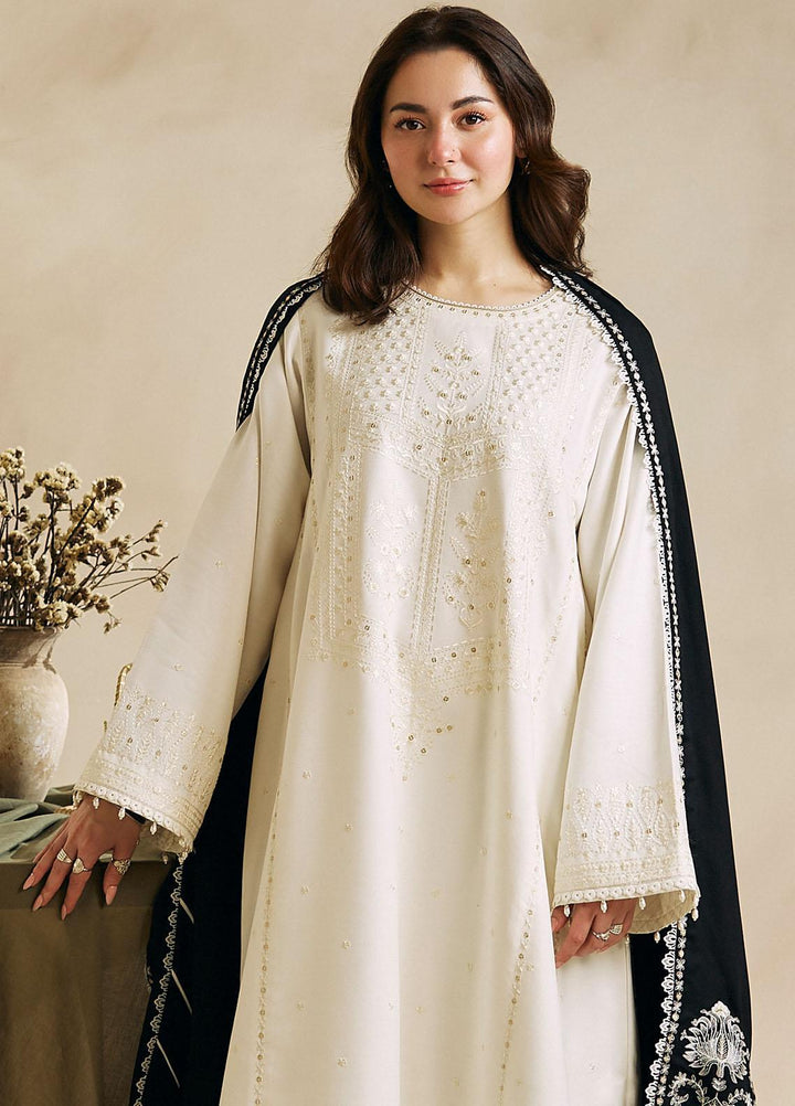 Coco By Zara Shahjahan Embroidered Linen Suits Unstitched 3 Piece CZS23W 4A - Winter Collection