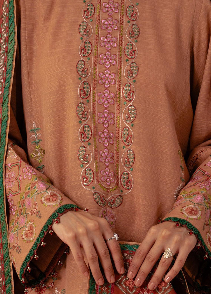 Coco By Zara Shahjahan Embroidered Khaddar Suits Unstitched 3 Piece CZS23W 7A - Winter Collection