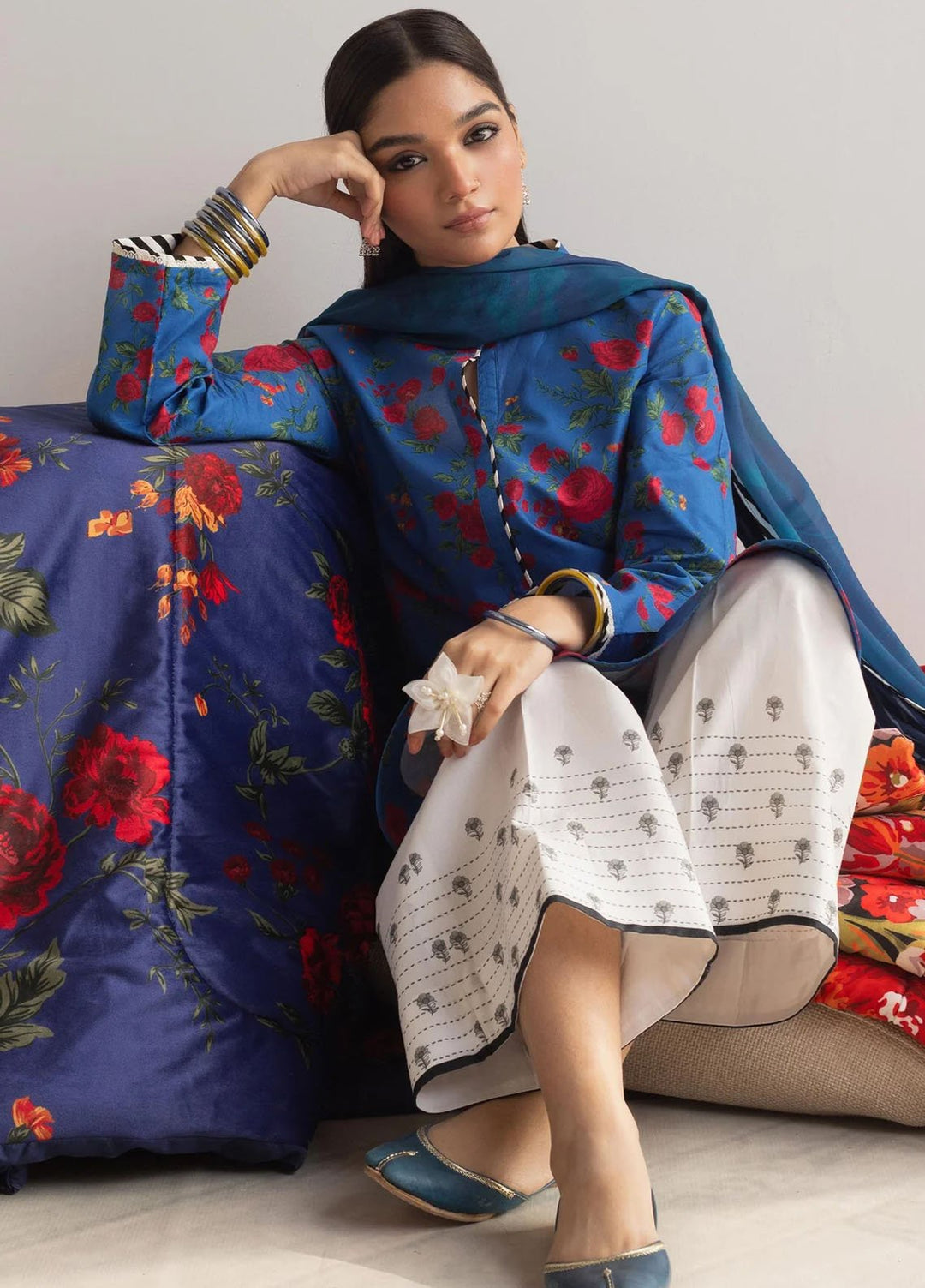 Coco Prints By Zara Shahjahan Printed Lawn Suits Unstitched 3 Piece CZS24P D1 Bulbul - Summer Collection