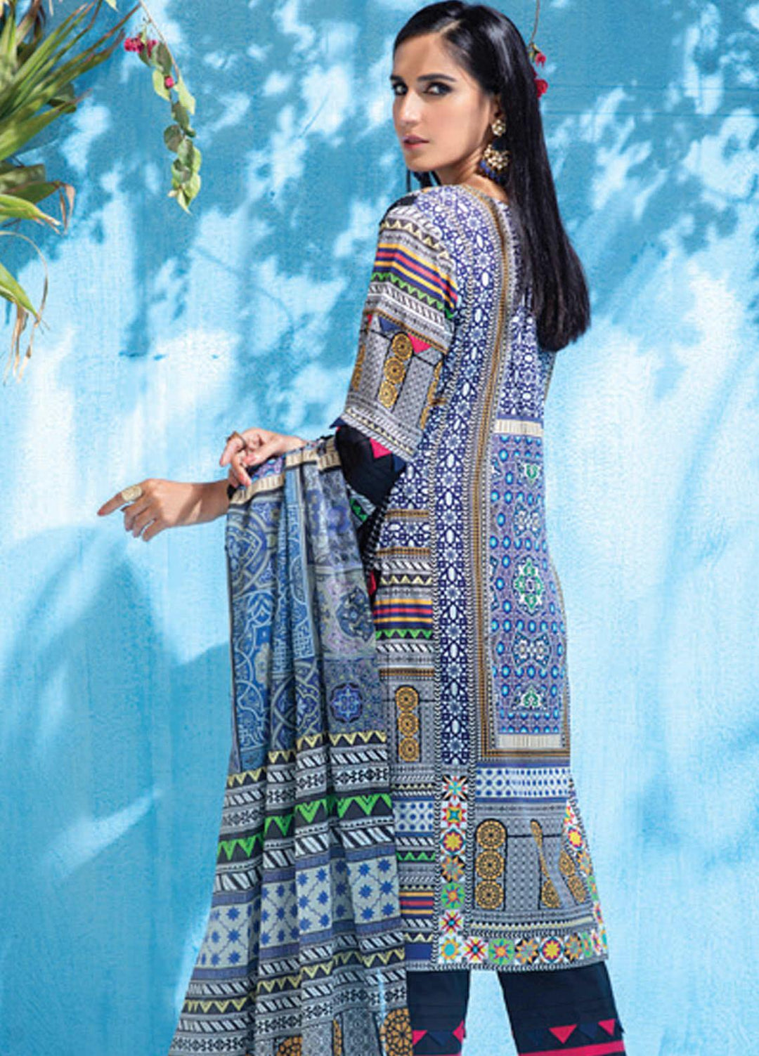 Colors by Al Zohaib Printed Lawn Suits Unstitched 3 Piece AZ21CL D-04 - Summer Collection