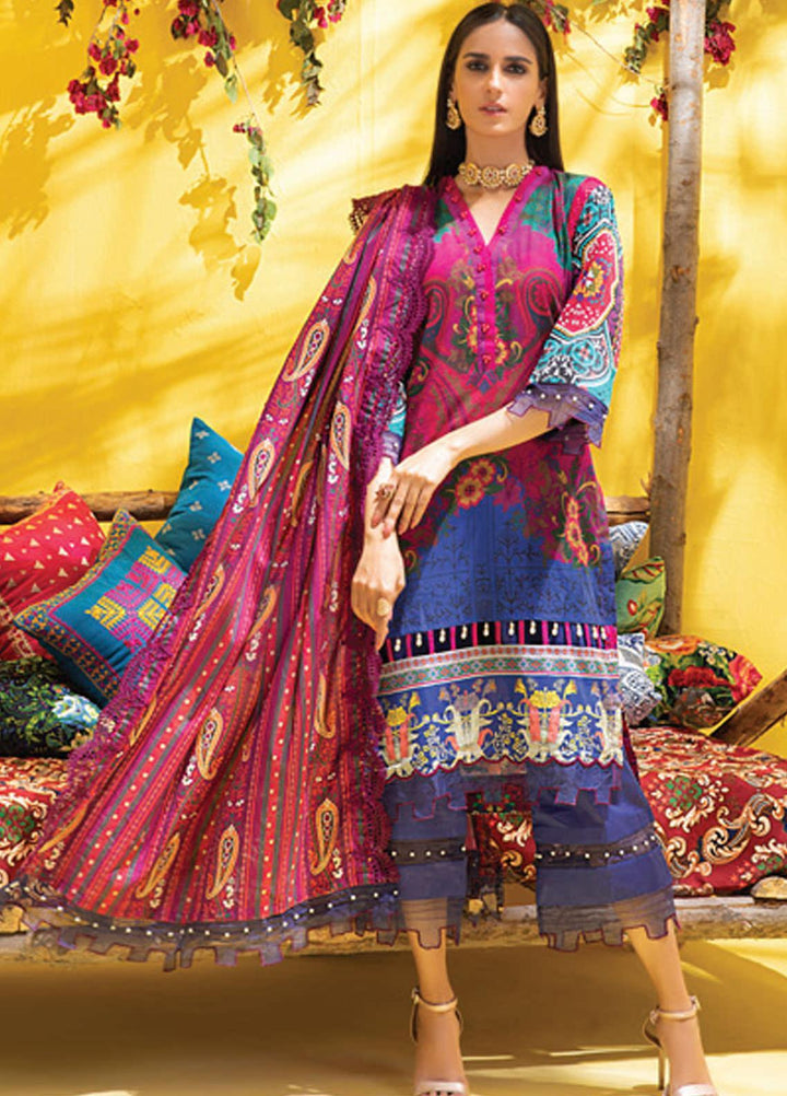 Colors by Al Zohaib Printed Lawn Suits Unstitched 3 Piece AZ21CL D-06 - Summer Collection