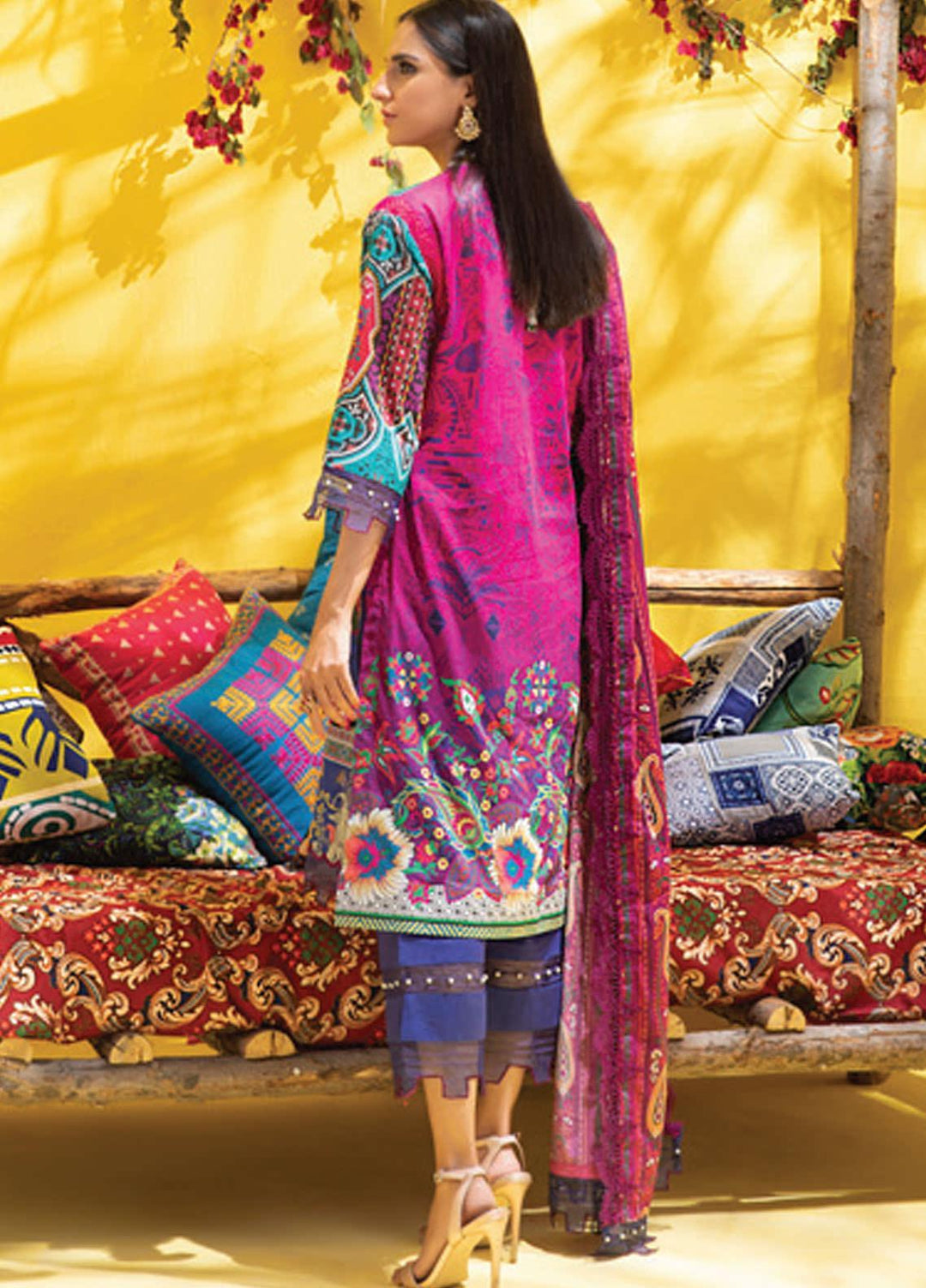 Colors by Al Zohaib Printed Lawn Suits Unstitched 3 Piece AZ21CL D-06 - Summer Collection