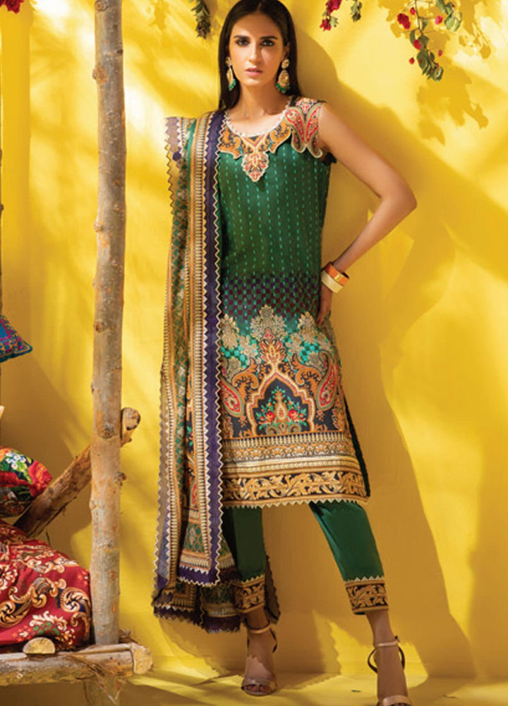 Colors by Al Zohaib Printed Lawn Suits Unstitched 3 Piece AZ21CL D-07-A - Summer Collection