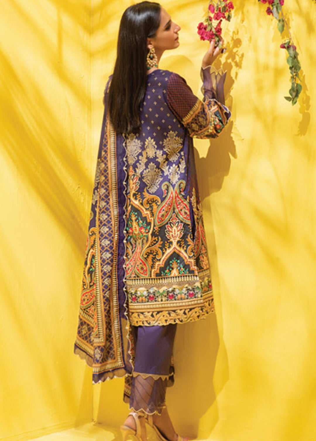 Colors by Al Zohaib Printed Lawn Suits Unstitched 3 Piece AZ21CL D-07-B - Summer Collection