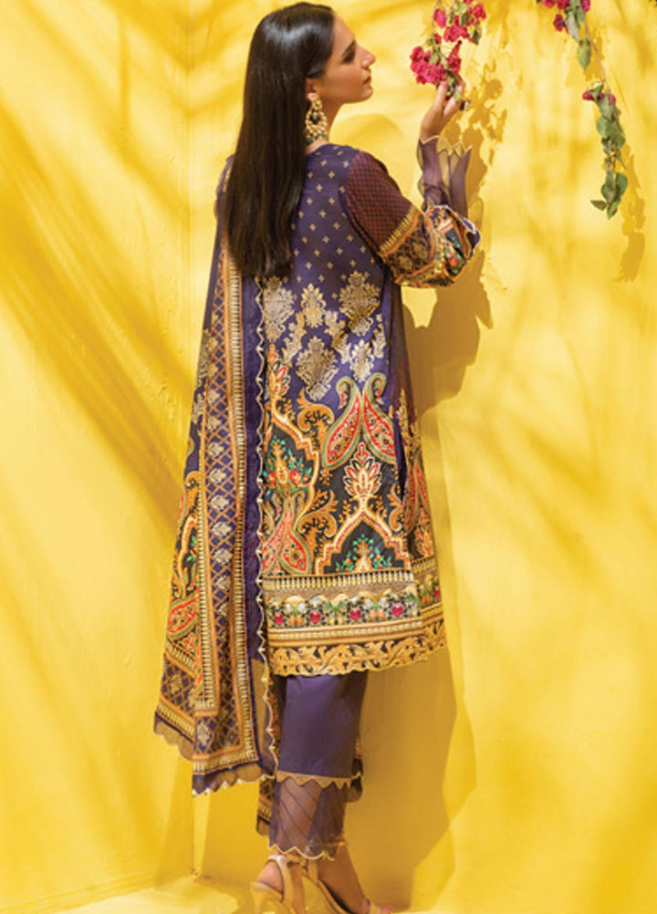 Colors by Al Zohaib Printed Lawn Suits Unstitched 3 Piece AZ21CL D-07-B - Summer Collection