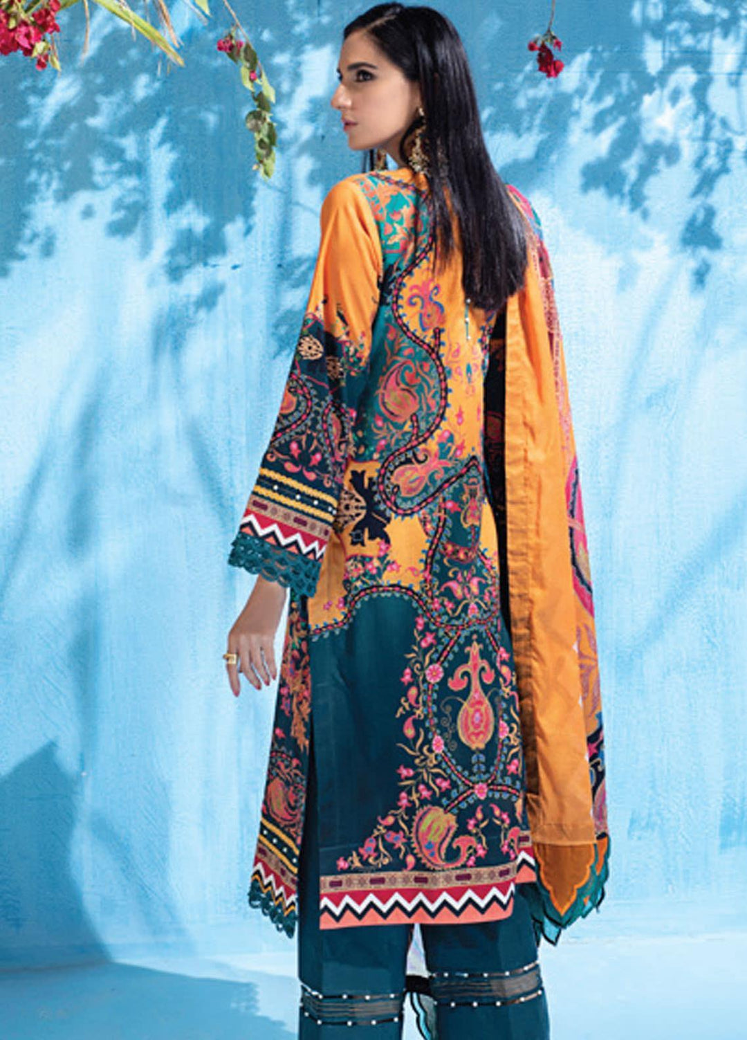 Colors by Al Zohaib Printed Lawn Suits Unstitched 3 Piece AZ21CL D-08 - Summer Collection