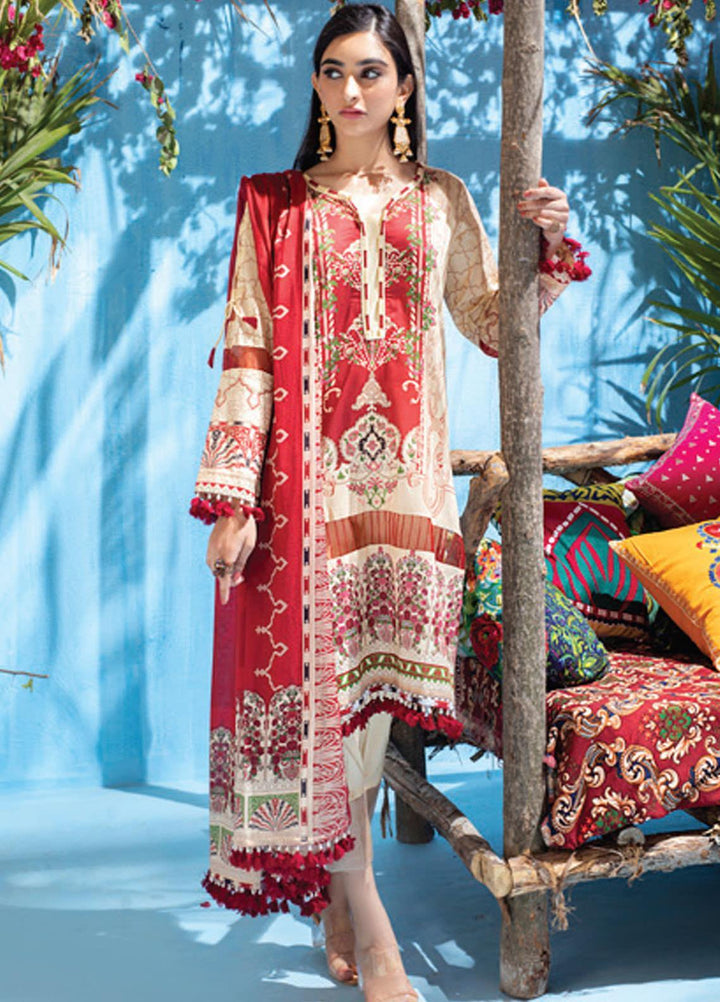 Colors by Al Zohaib Printed Lawn Suits Unstitched 3 Piece AZ21CL D-09 - Summer Collection