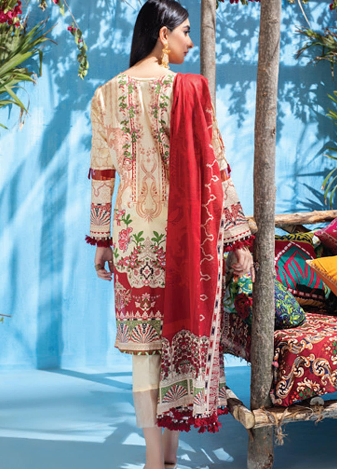 Colors by Al Zohaib Printed Lawn Suits Unstitched 3 Piece AZ21CL D-09 - Summer Collection