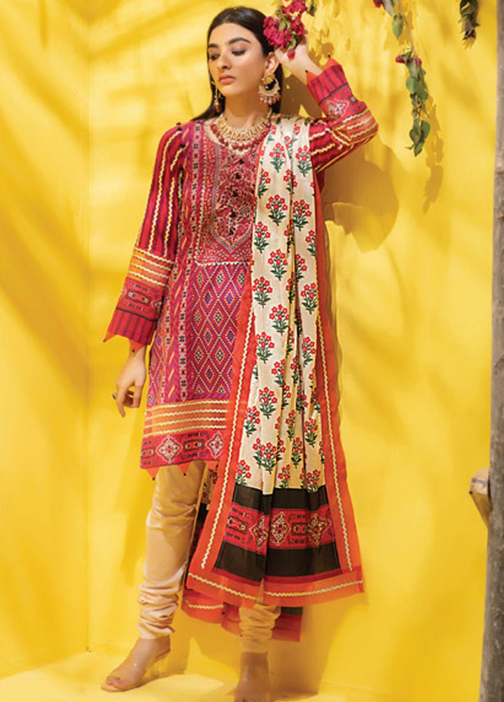 Colors by Al Zohaib Printed Lawn Suits Unstitched 3 Piece AZ21CL D-10 - Summer Collection