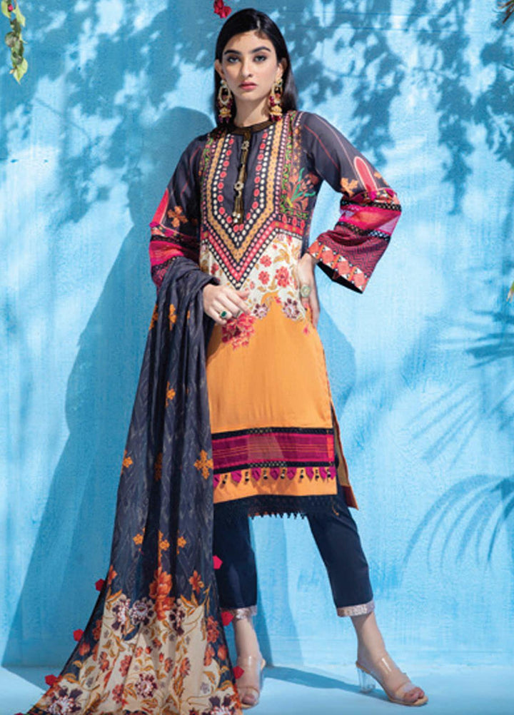 Colors by Al Zohaib Printed Lawn Suits Unstitched 3 Piece AZ21CL D-11 - Summer Collection