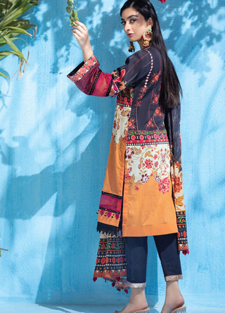 Colors by Al Zohaib Printed Lawn Suits Unstitched 3 Piece AZ21CL D-11 - Summer Collection