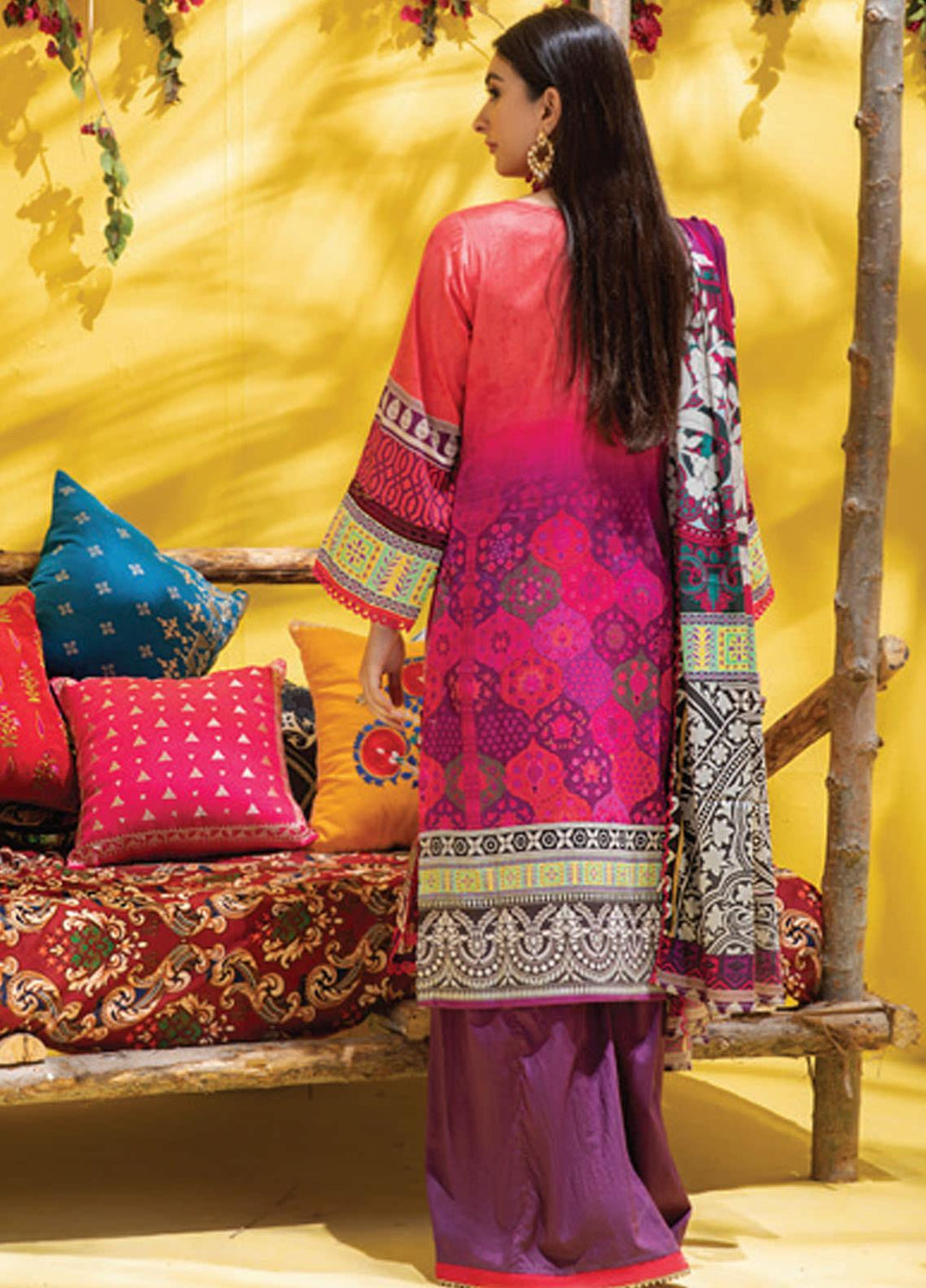 Colors by Al Zohaib Printed Lawn Suits Unstitched 3 Piece AZ21CL D-12 - Summer Collection