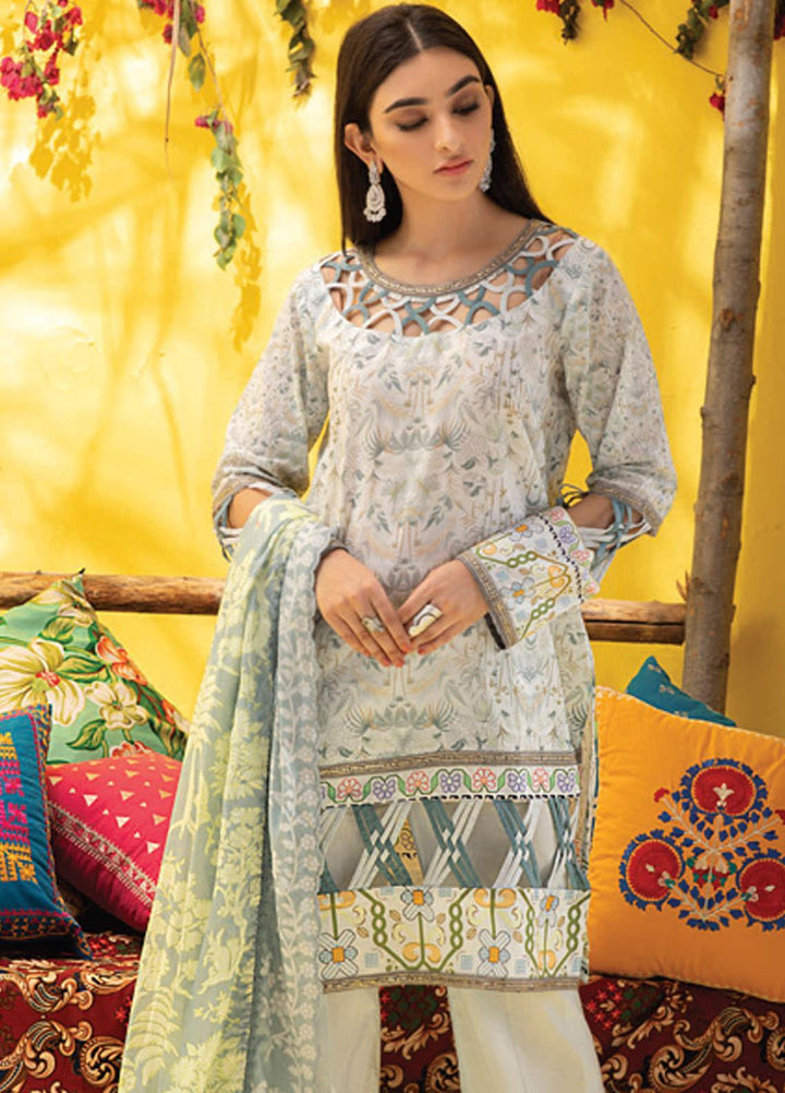 Colors by Al Zohaib Printed Lawn Suits Unstitched 3 Piece AZ21CL D-14 - Summer Collection