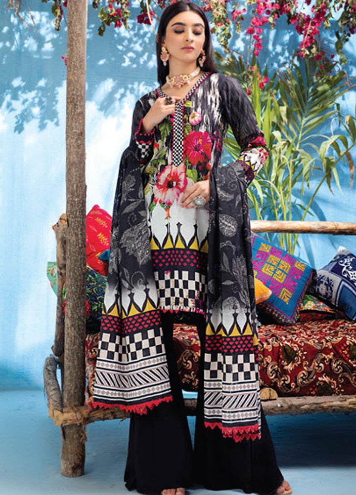 Colors by Al Zohaib Printed Lawn Suits Unstitched 3 Piece AZ21CL D-15 - Summer Collection