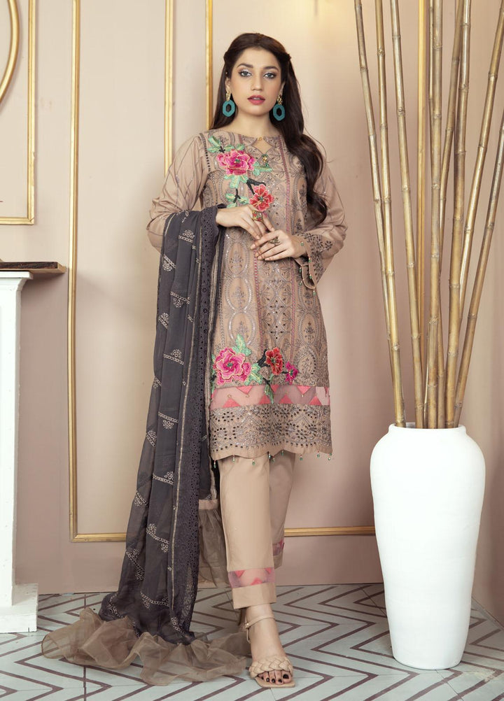 Combinations Pret  Lawn 3 Piece Suit CMN23AT Chocolate Cedar