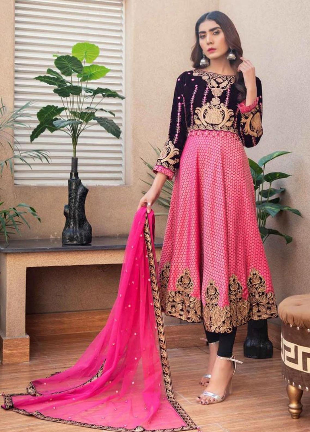 Combinations Luxury Pret  Jamawar 2 Piece Dress CBN22LP Rosebud CWC - 221004