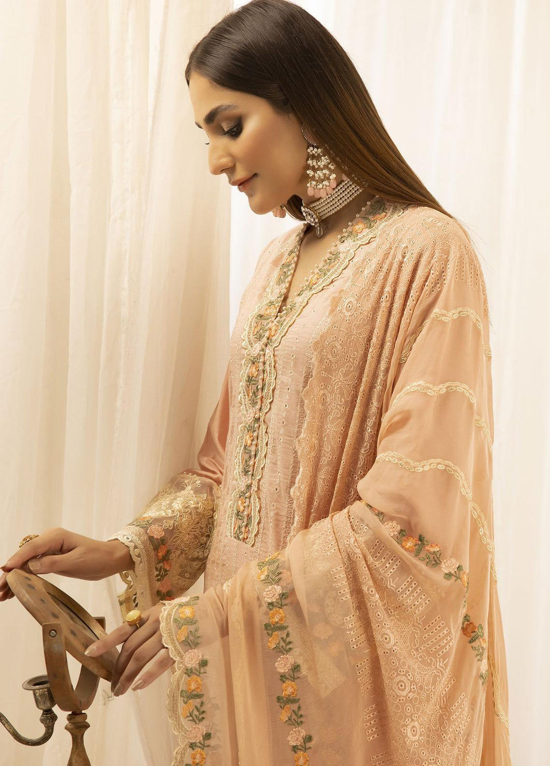 Combinations Casual Pret  Lawn 3 Piece Suit CMN23SL Pastel Pink
