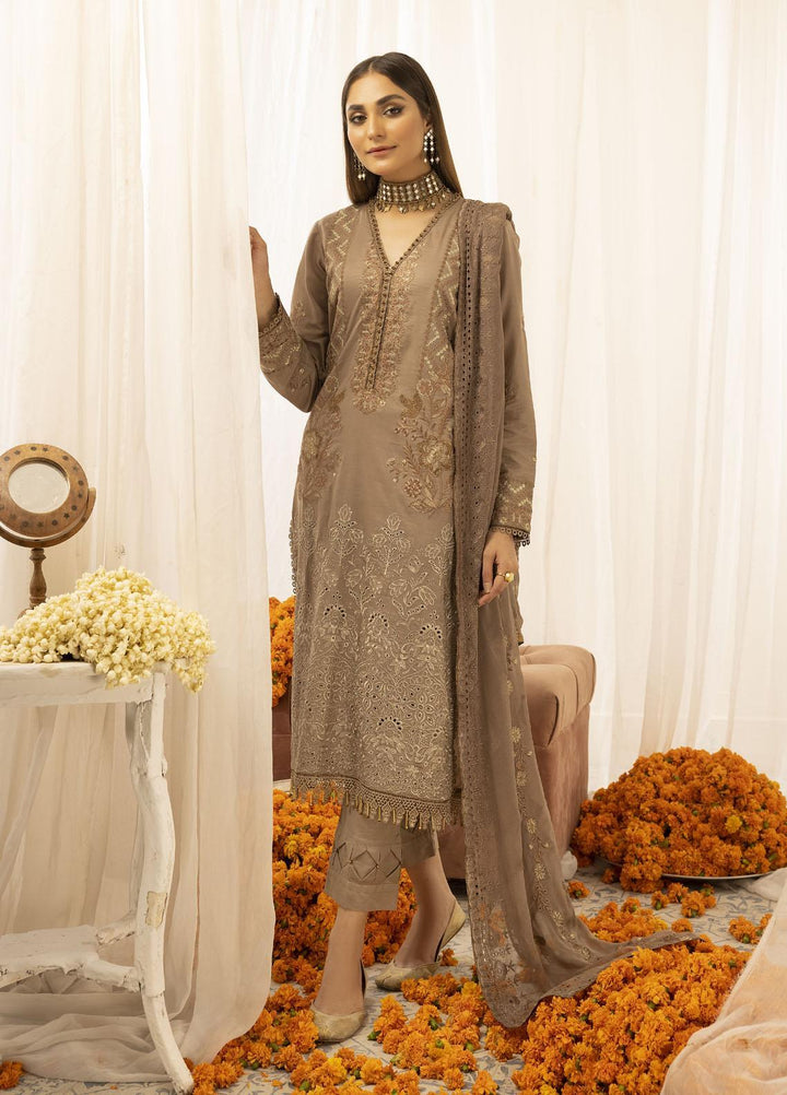 Combinations Casual Pret  Lawn 3 Piece Suit CMN23SL Pewter Brown