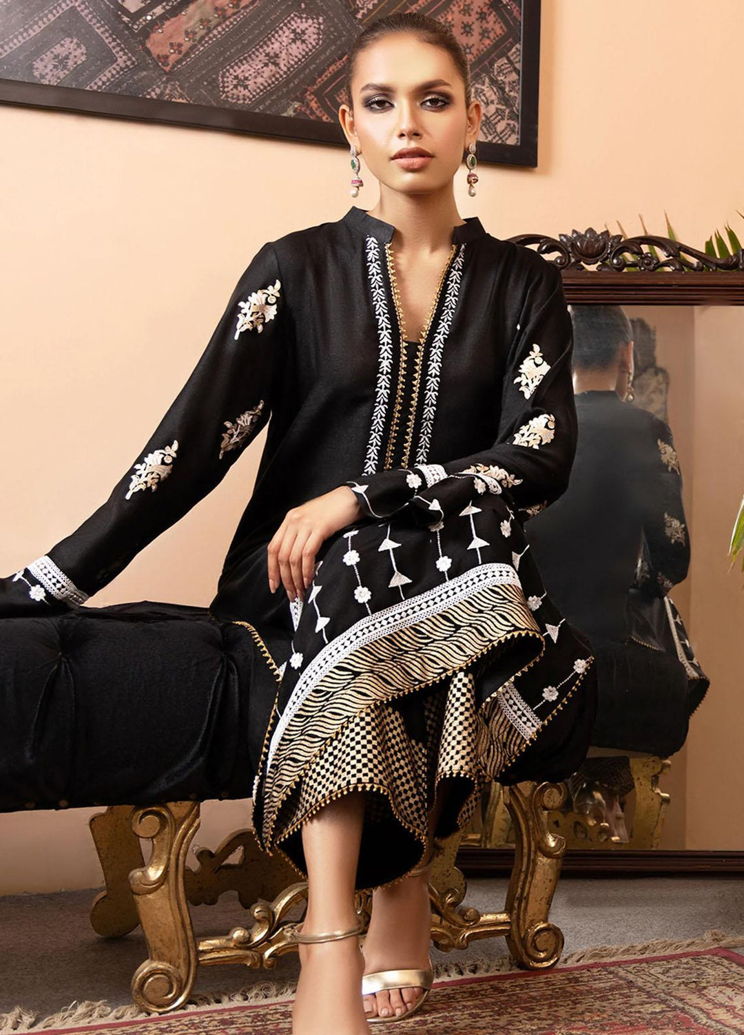Cozy Apparels Casual Pret  Cotton Net 2 Piece Suit CA22LF STARLING